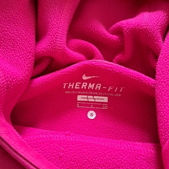 Nike Therma-Fit Hoodie Women's Small Pink Pullover Sweatshirt Nike Swoosh - Picture 9 of 15